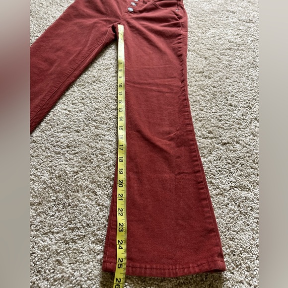 Madewell Cali Demi Boot Red Cropped Corduroy Pants Jeans Size 23 Button Front - Picture 8 of 11